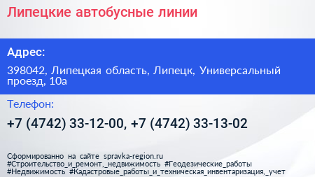 Липецкие автобусные линии - визитка
