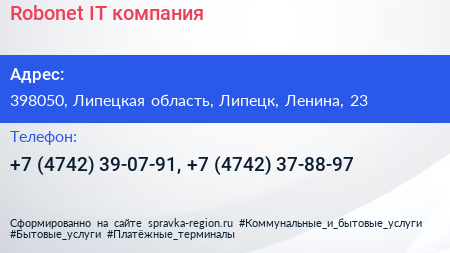 Robonet IT компания - визитка