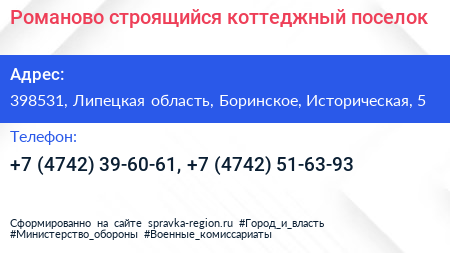 Романово строящийся коттеджный поселок - визитка