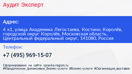 Аудит Эксперт - визитка