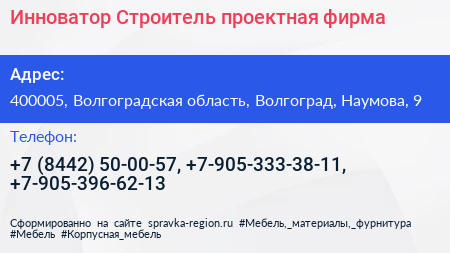 Инноватор Строитель проектная фирма - визитка