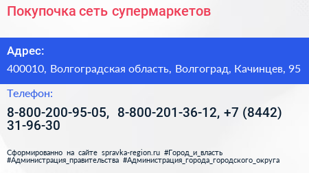 Покупочка сеть супермаркетов - визитка