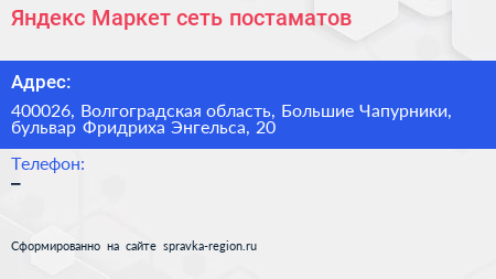 Яндекс Маркет сеть постаматов - визитка