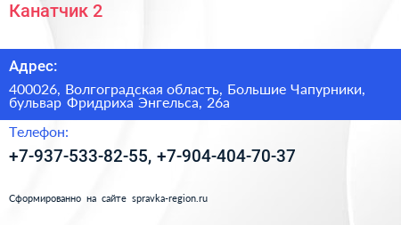 Канатчик 2 - визитка