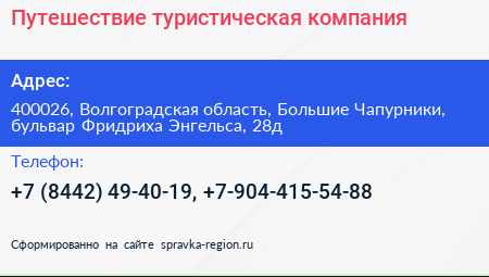 Путешествие туристическая компания - визитка