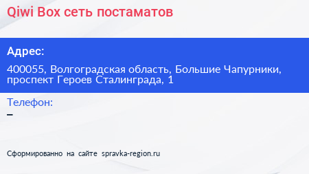 Qiwi Box сеть постаматов - визитка