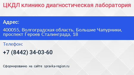 ЦКДЛ клинико диагностическая лаборатория - визитка