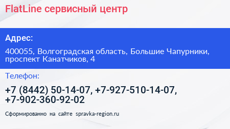 FlatLine сервисный центр - визитка