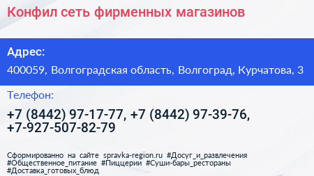 Конфил сеть фирменных магазинов - визитка