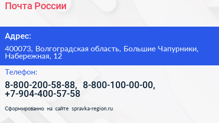 Почта России - визитка