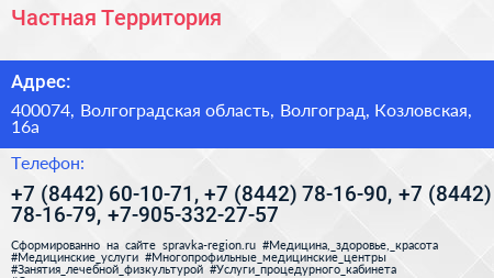 Частная Территория - визитка