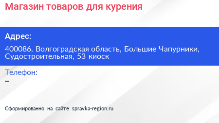 Магазин товаров для курения - визитка
