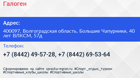 Галоген - визитка