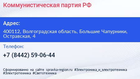 Коммунистическая партия РФ - визитка