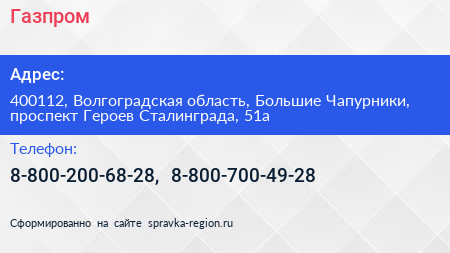 Газпром - визитка