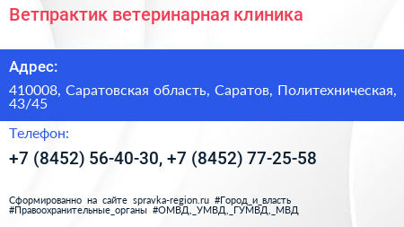 Ветпрактик ветеринарная клиника - визитка