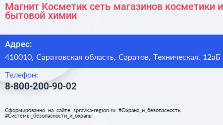 Магнит Косметик сеть магазинов косметики и бытовой химии - визитка
