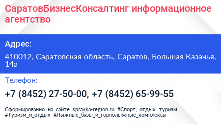 СаратовБизнесКонсалтинг информационное агентство - визитка