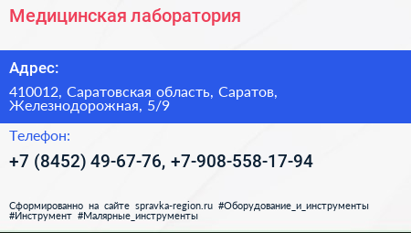 Медицинская лаборатория - визитка