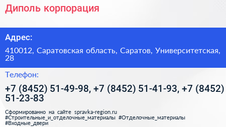 Диполь корпорация - визитка