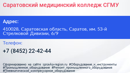 Саратовский медицинский колледж СГМУ - визитка