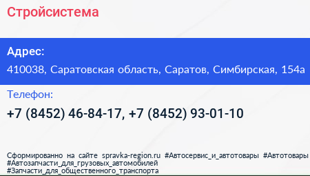 Стройсистема - визитка
