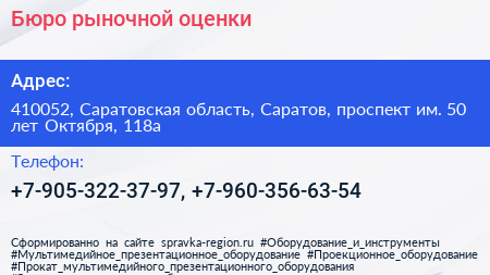 Бюро рыночной оценки - визитка