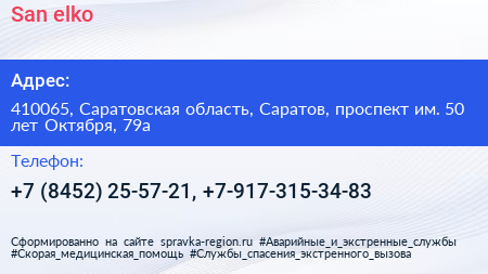 San elko - визитка