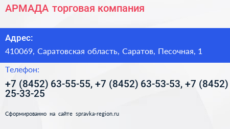 АРМАДА торговая компания - визитка