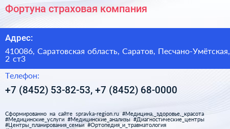 Фортуна страховая компания - визитка