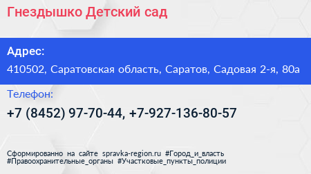 Гнездышко Детский сад - визитка