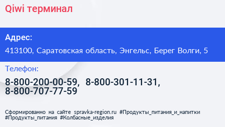 Qiwi терминал - визитка