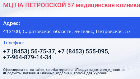 МЦ НА ПЕТРОВСКОЙ 57 медицинская клиника - визитка