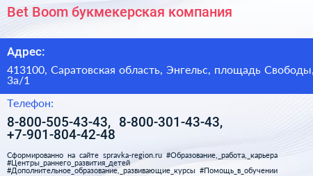 Bet Boom букмекерская компания - визитка