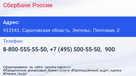 СберБанк России - визитка