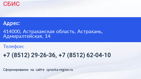 СБИС - визитка