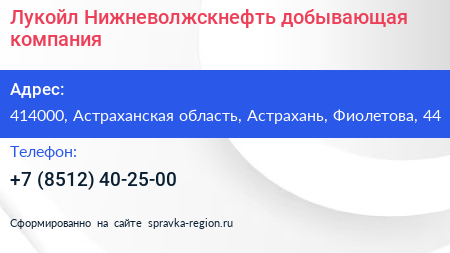 Лукойл Нижневолжскнефть добывающая компания - визитка