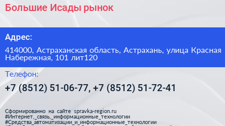 Большие Исады рынок - визитка