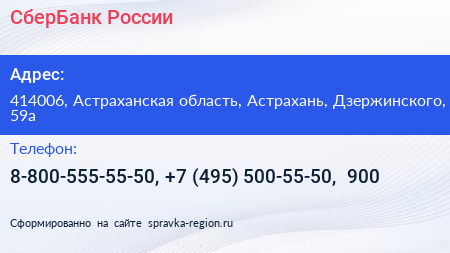 СберБанк России - визитка