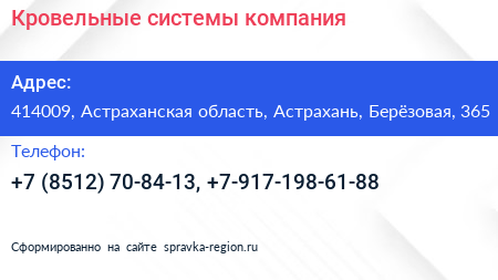 Кровельные системы компания - визитка