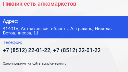 Пикник сеть алкомаркетов - визитка