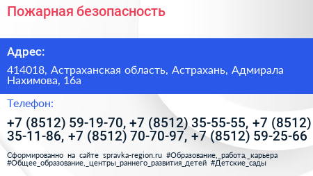 Пожарная безопасность - визитка