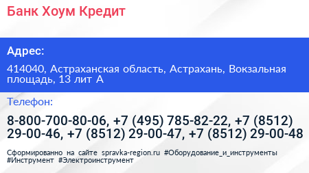 Банк Хоум Кредит - визитка