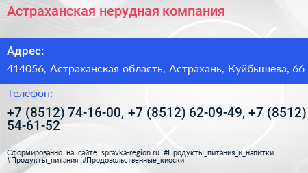 Астраханская нерудная компания - визитка