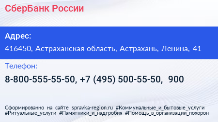 СберБанк России - визитка