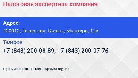 Налоговая экспертиза компания - визитка