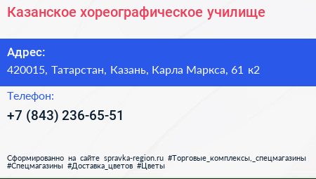 Казанское хореографическое училище - визитка