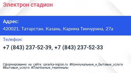 Электрон стадион - визитка