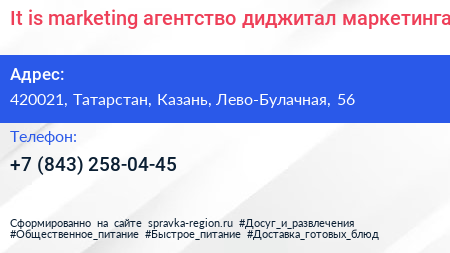 It is marketing агентство диджитал маркетинга - визитка