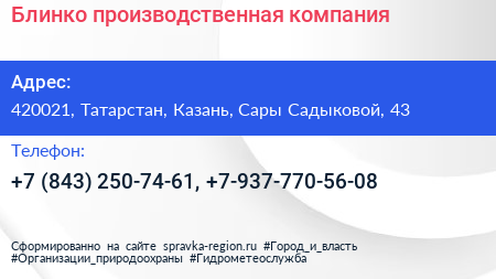 Блинко производственная компания - визитка